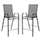 Flash Furniture 3 Piece Glass Bar Patio Table Set with 2 Barstools TLH-073H092H-GR-GG - alternate 6
